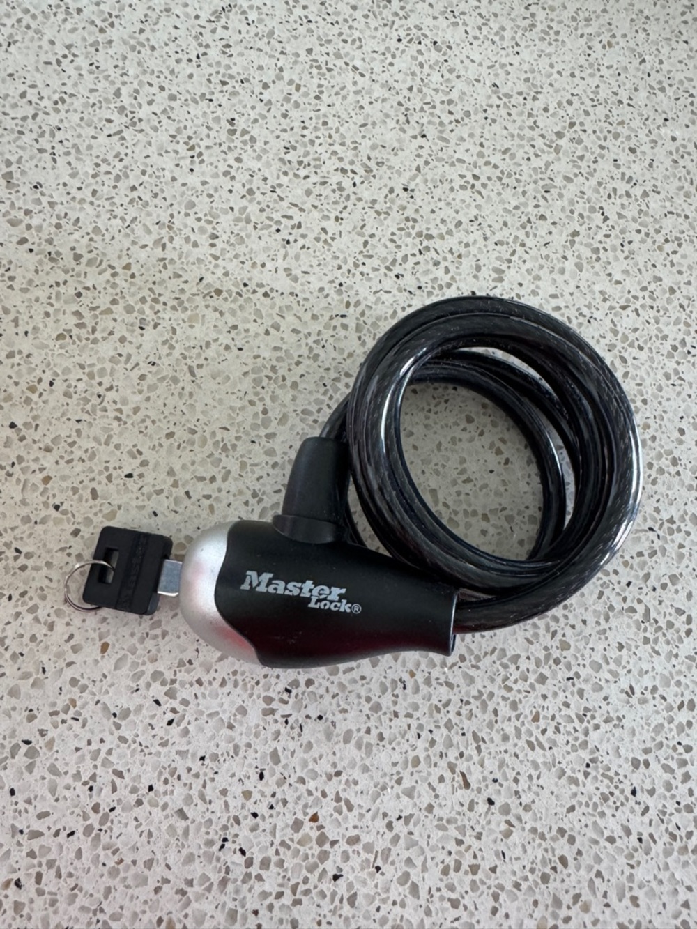 Master Lock- Black Tough Cable Bike or Storage chain with Key